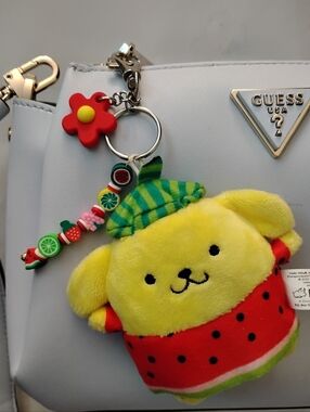 Sanrio Pompompurin Watermelon Plush Keychain Hello Kitty Friend Kawaii Bag Charm